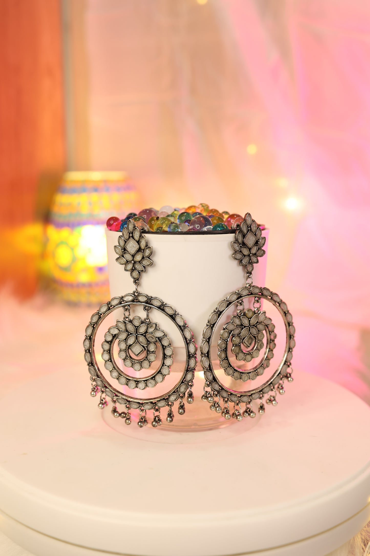 AI003 - Three Layer Silver Earring