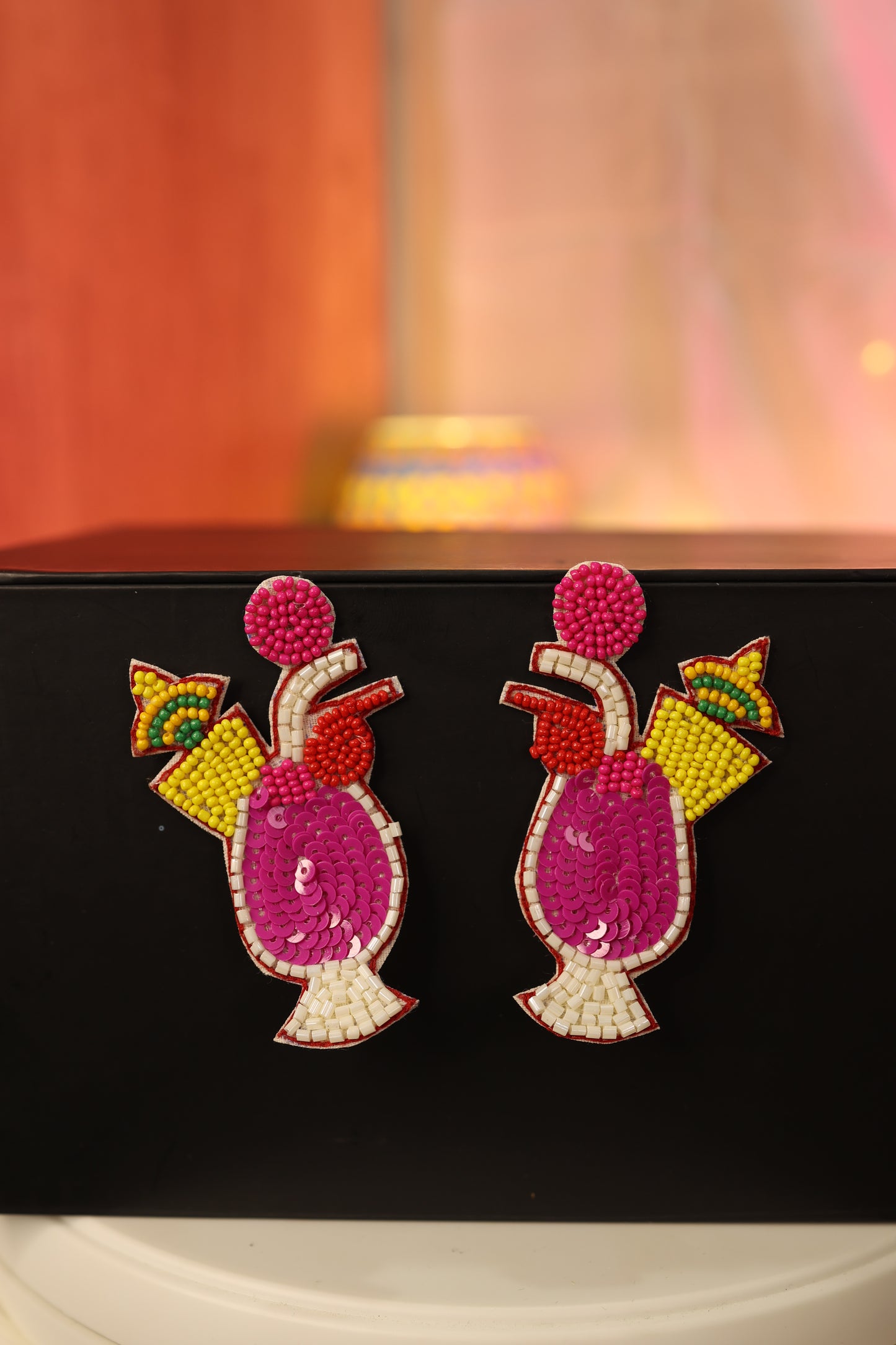 AI036- Handmade Beaded Cocktail Earring