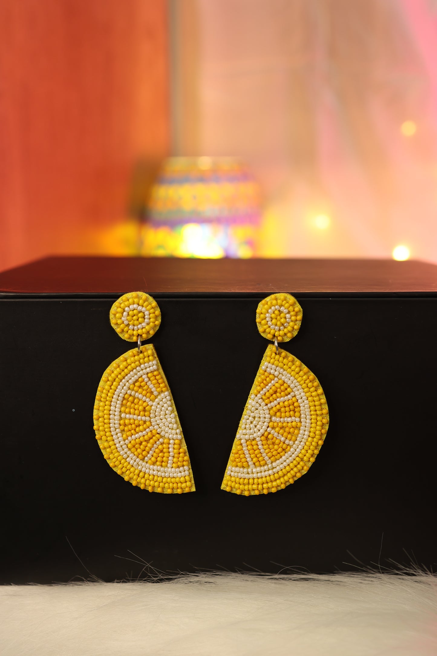 AI038- Handmade Beaded Lime Earring