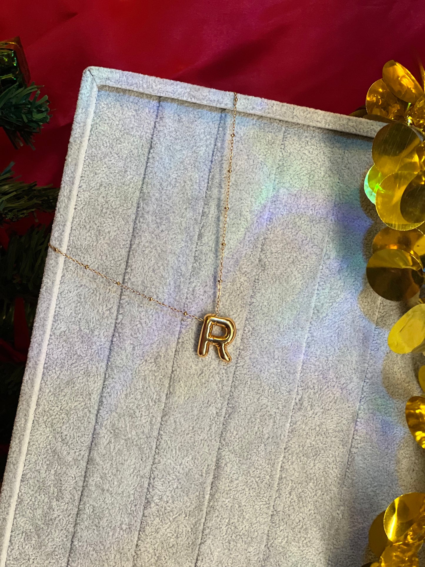 AI330 - Golden Initial “R” Charm Chain