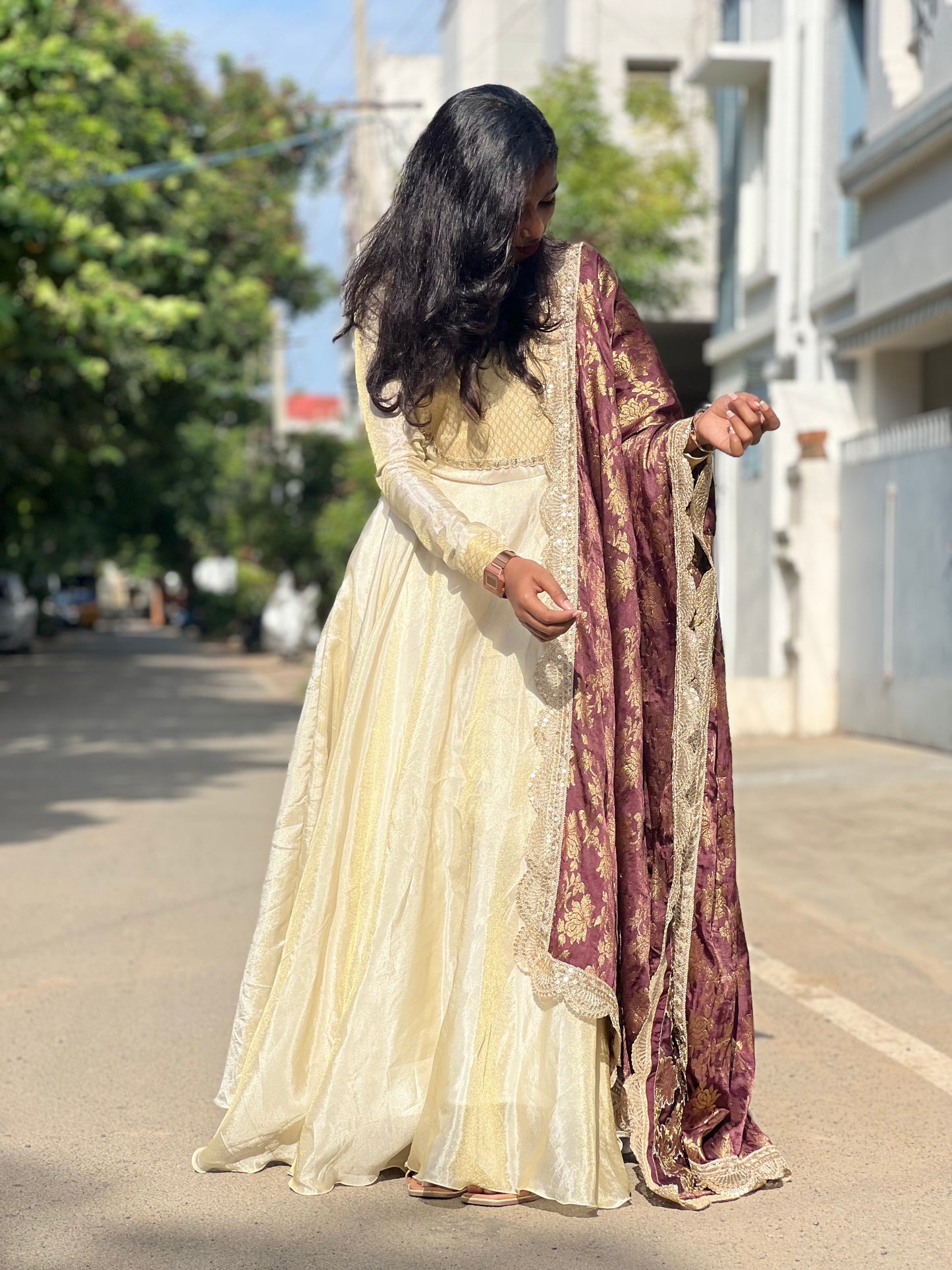 Aarvi - Tissue Silk Anarkali