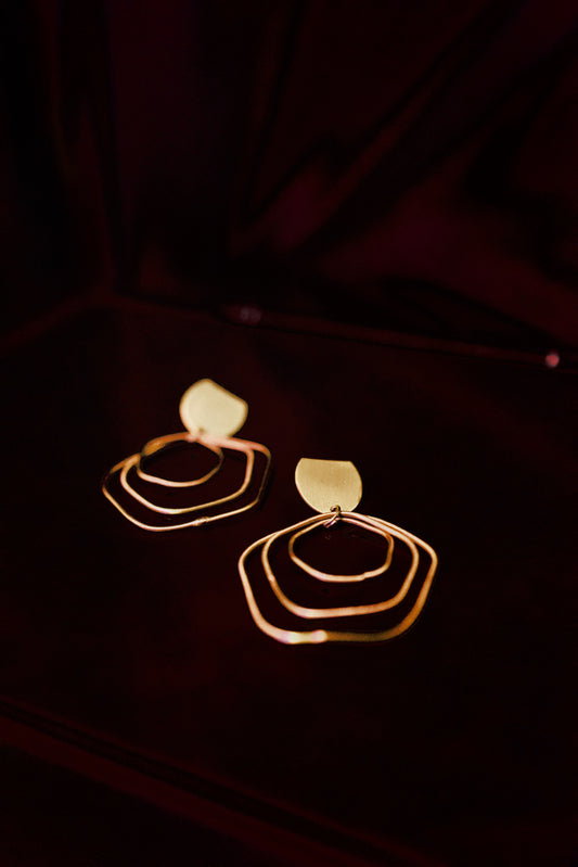 AI043 - Trio Nesting Gold Plated Earring