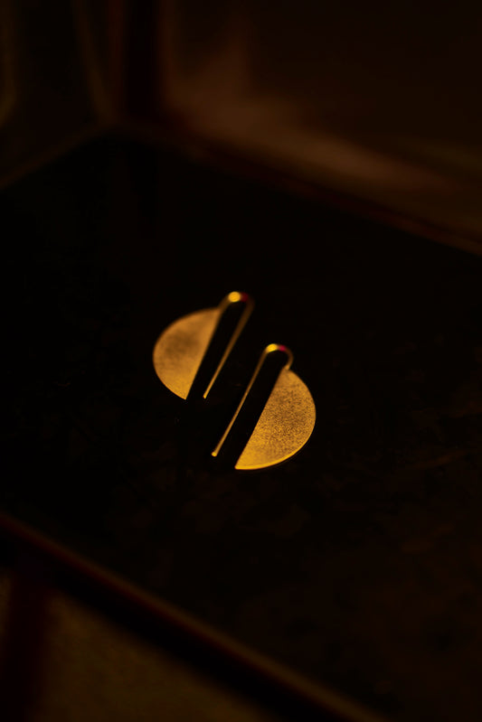 AI045 - Semi Circle Hook Gold Plated Earring