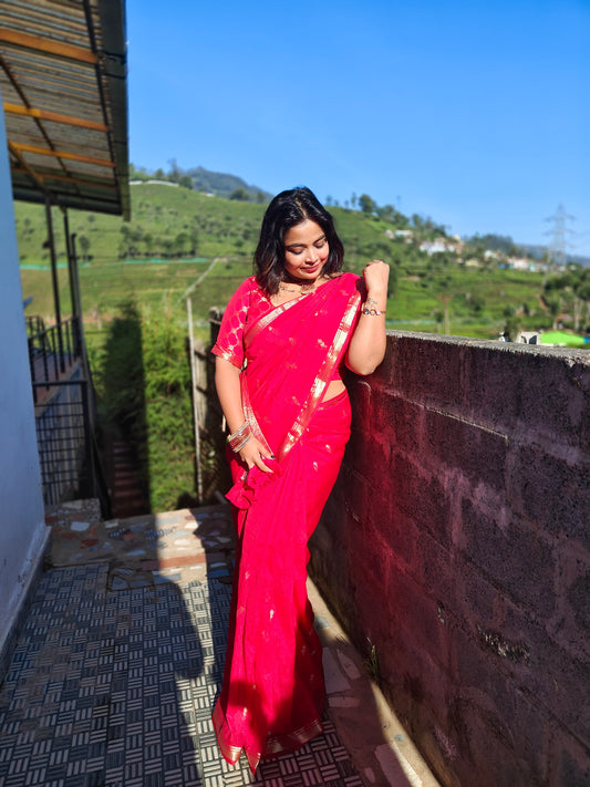 Mavi - Semi Georgette Silk Saree