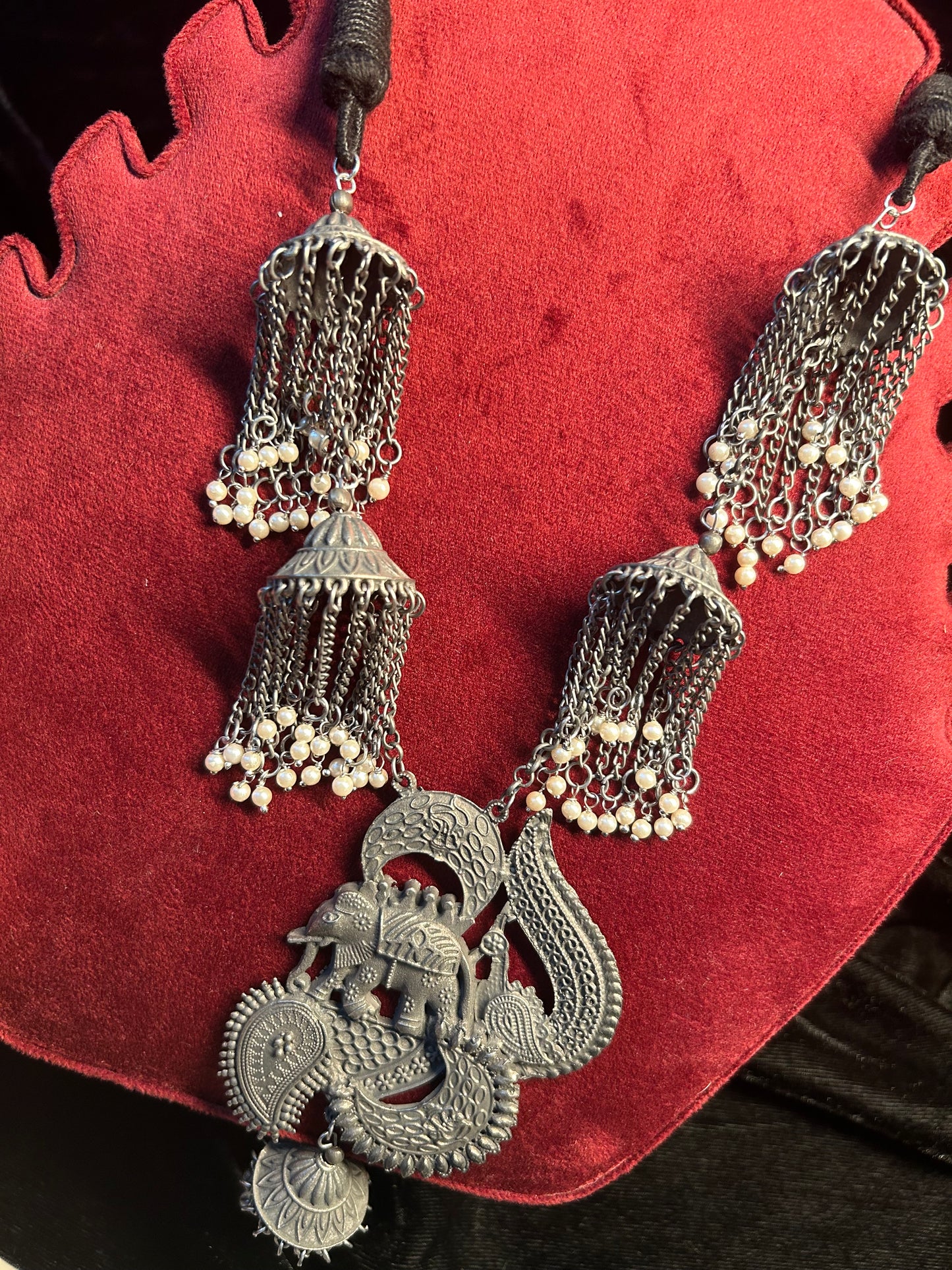 AI101 - German Silver Oxidised Long Chain