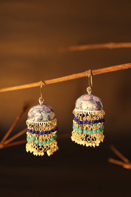 AI106 - Hand Painted Meenakari Jhumka Earring