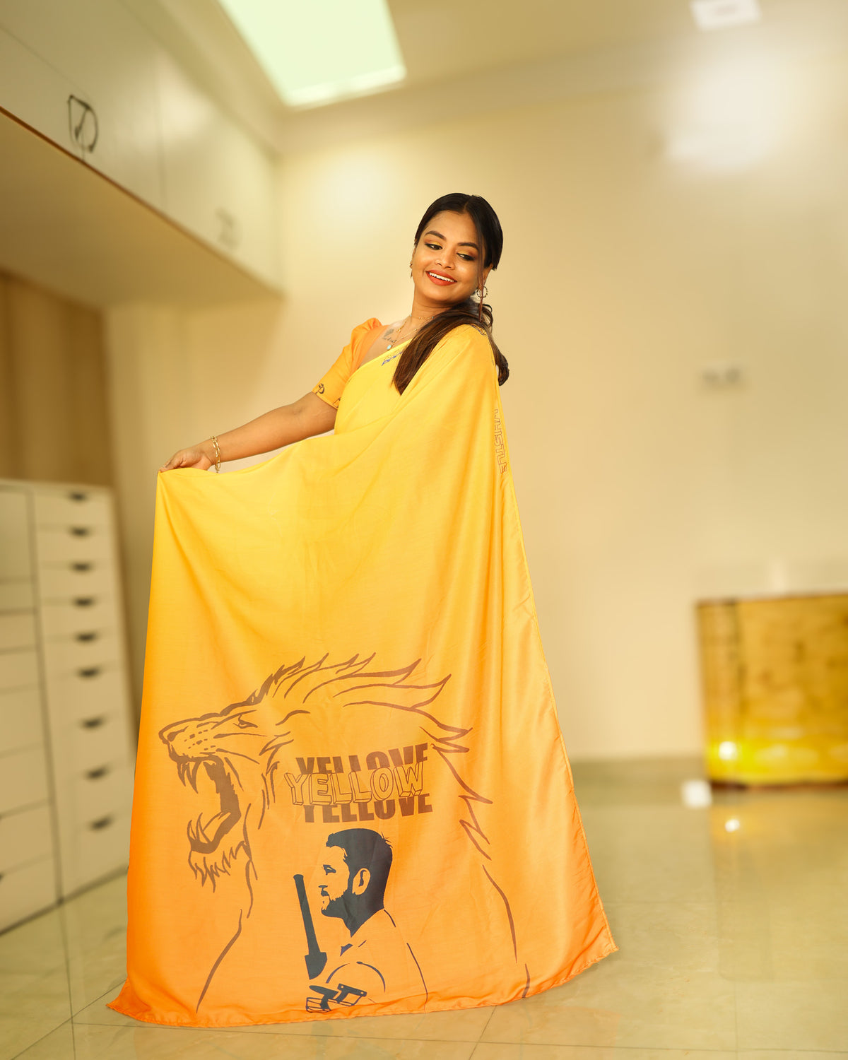 Csk Cloth The CSK Saree - IPL Collection – The Label I