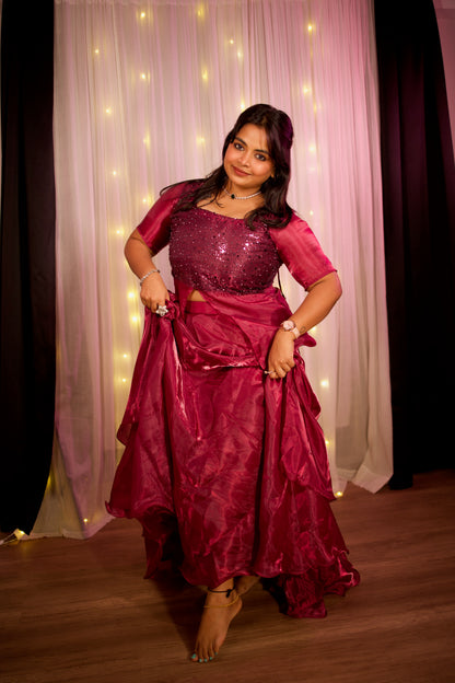 Lavira - Overlay Top And Skirt