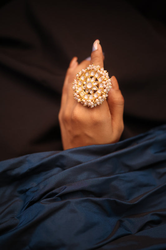 AI157 - Kundan Stone Beaded Ring
