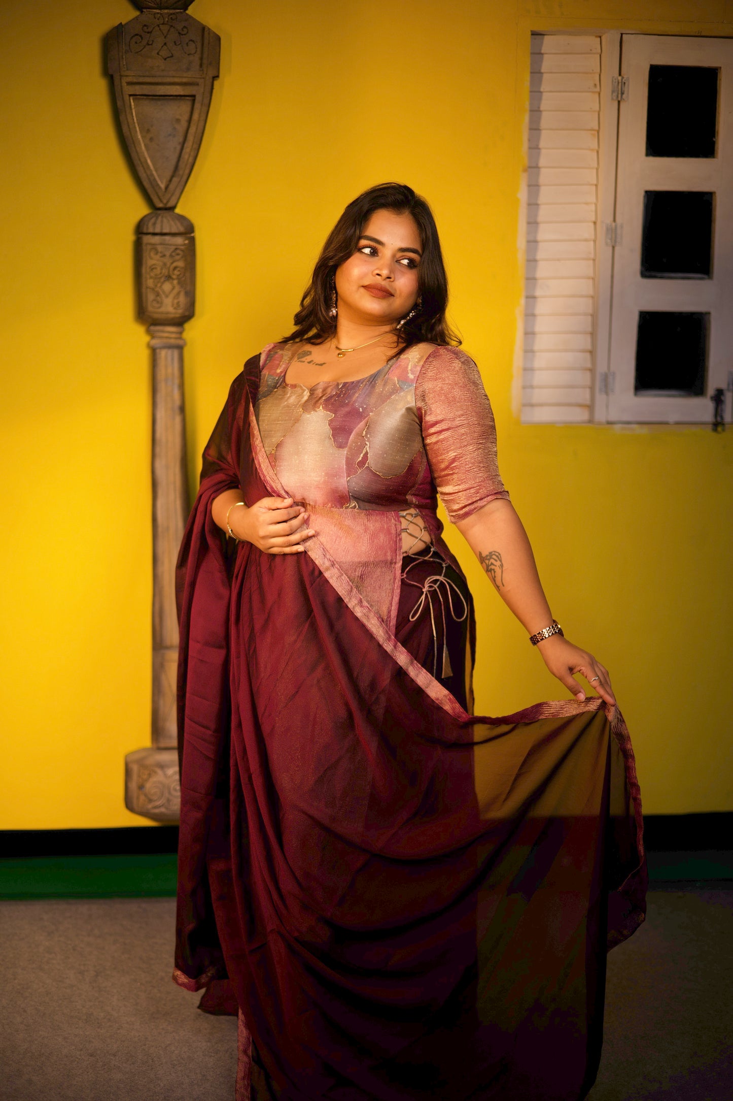 Avni - Printed Top with Skirt and Dupatta