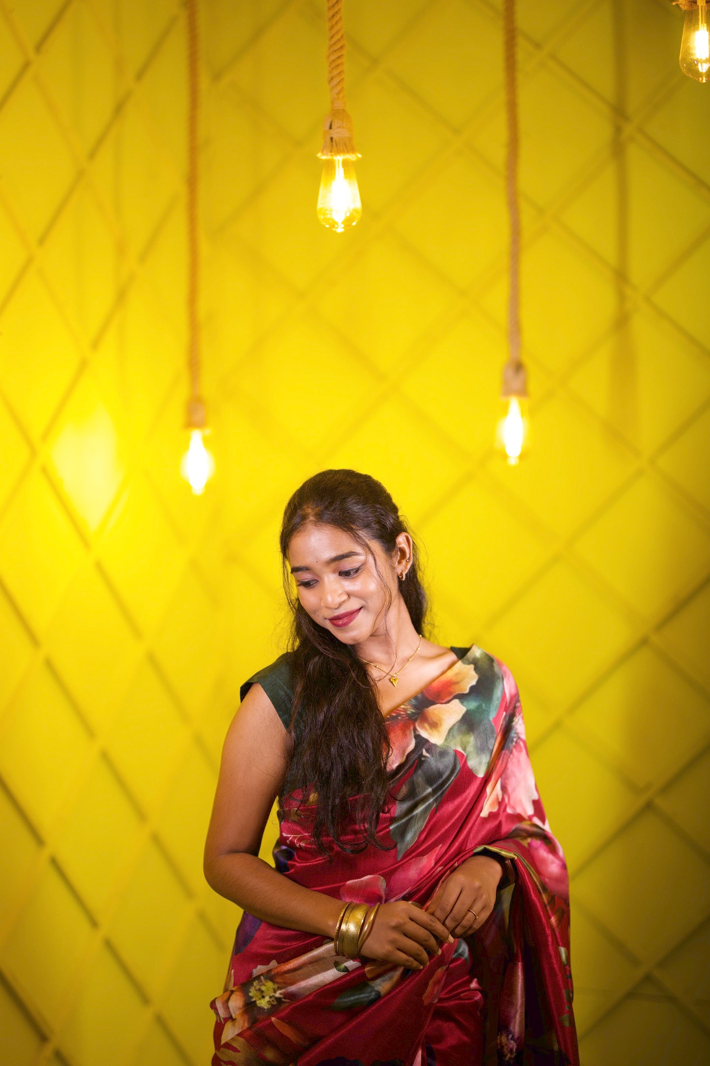 Meera - Floral Mango silk Saree