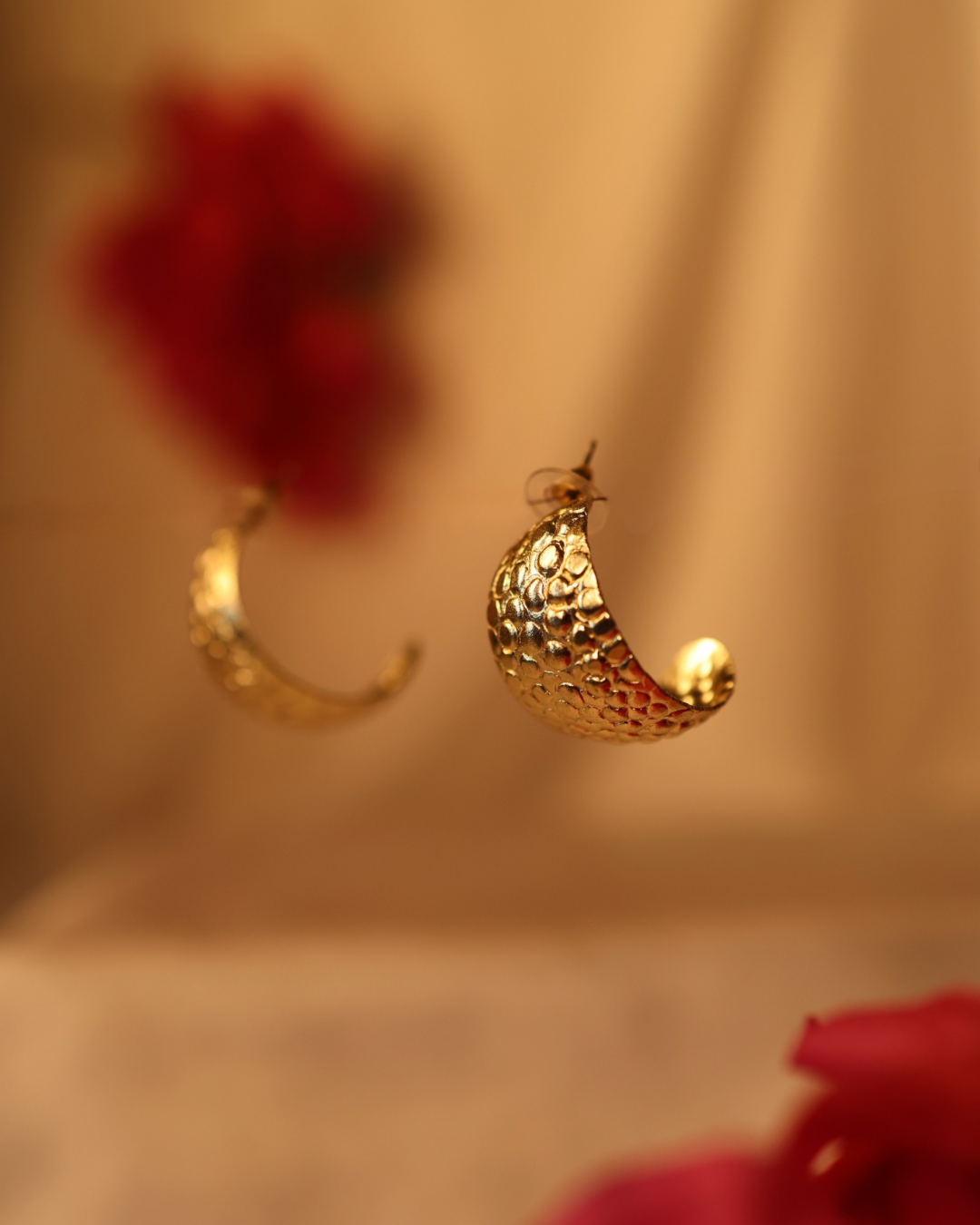 AI186 - Anti Tarnish Serpent Crescent Earring