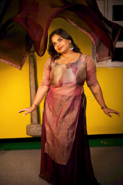 Avni - Printed Top with Skirt and Dupatta