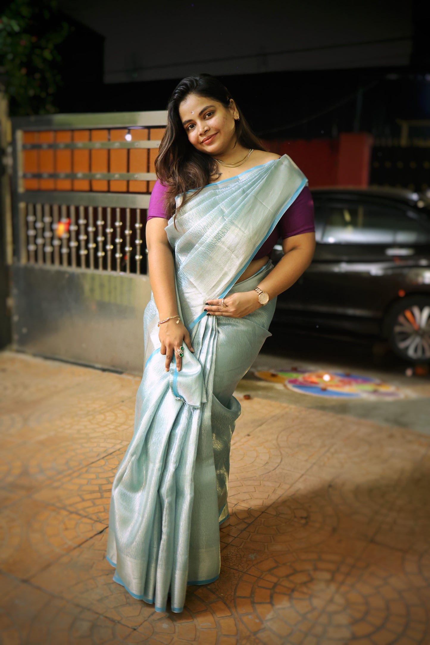 Ruhani-Textured Banarasi Tissue Saree