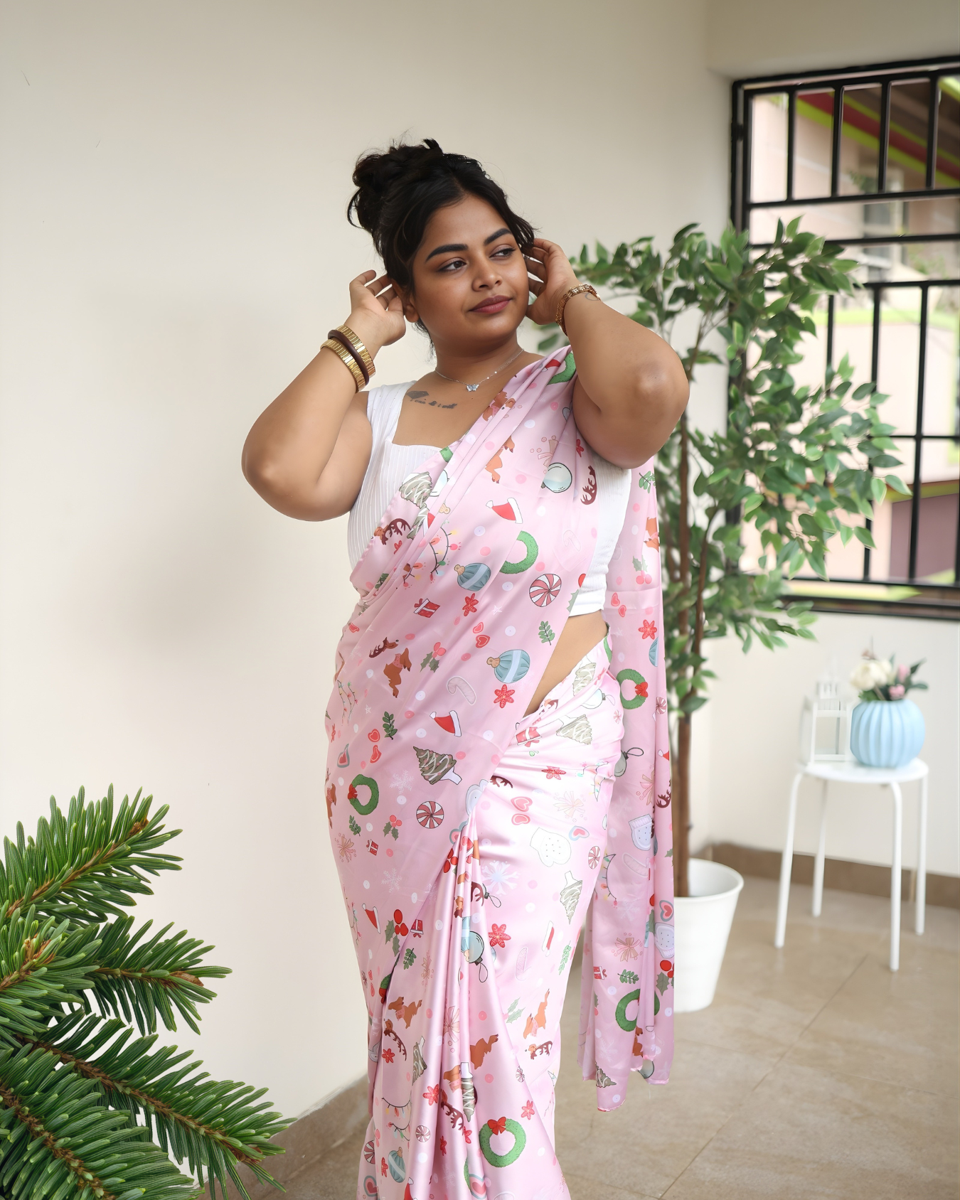 Snowflake - Christmas Saree