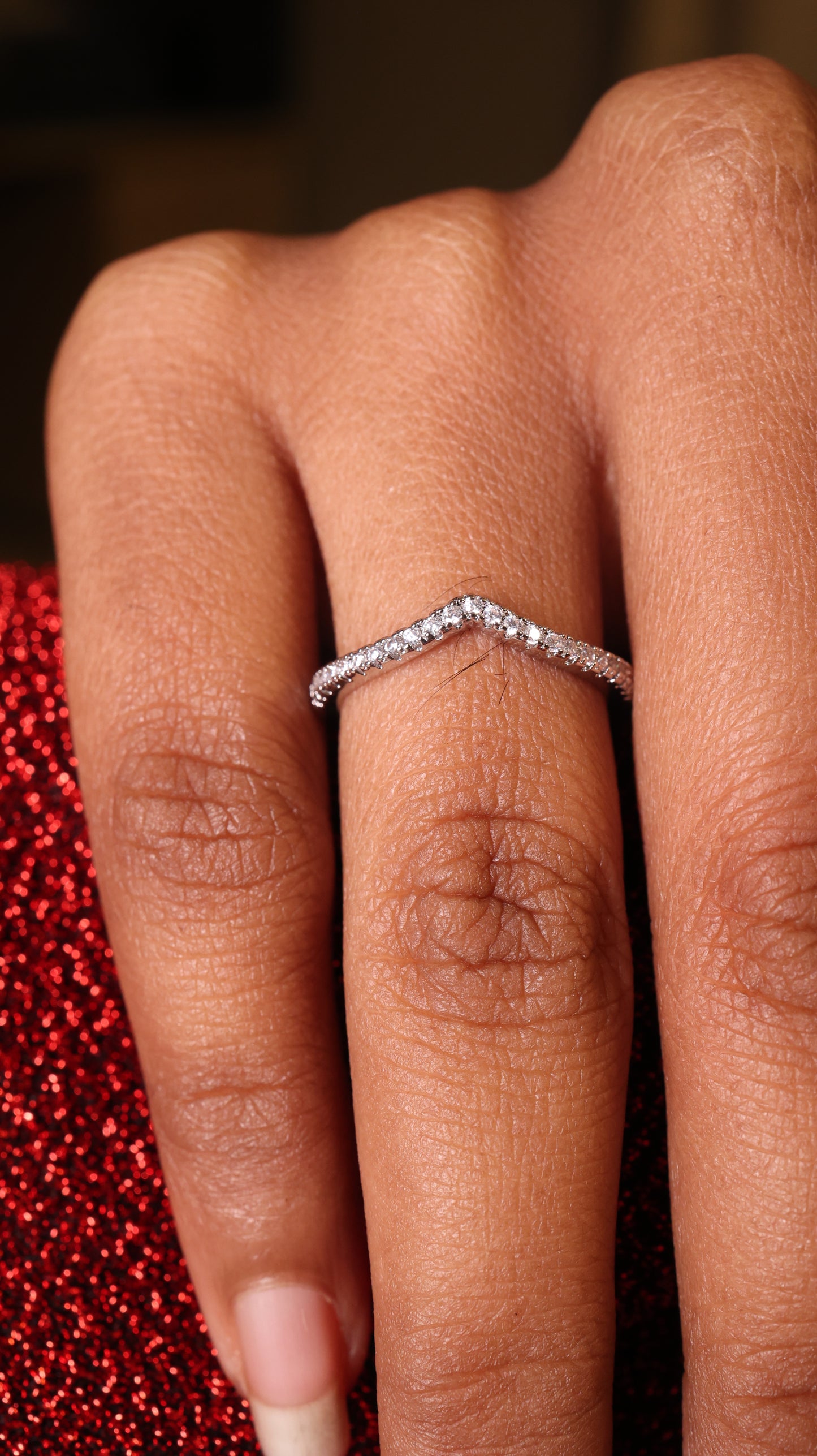 AI233 - Anti Tarnish Silver Plated American Diamond Ring