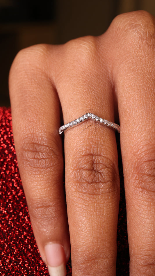 AI233 - Anti Tarnish Silver Plated American Diamond Ring