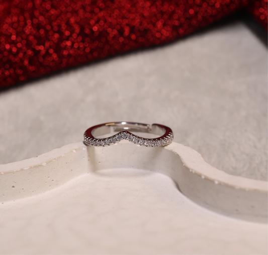 AI233 - Anti Tarnish Silver Plated American Diamond Ring