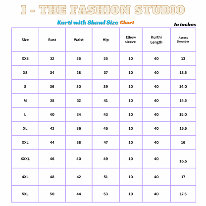 Zira - Embroided Georgette Kurti with Shawl