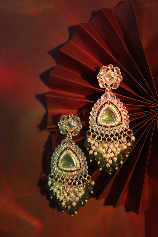 AI168 - kundan Stone Chandbali Earring