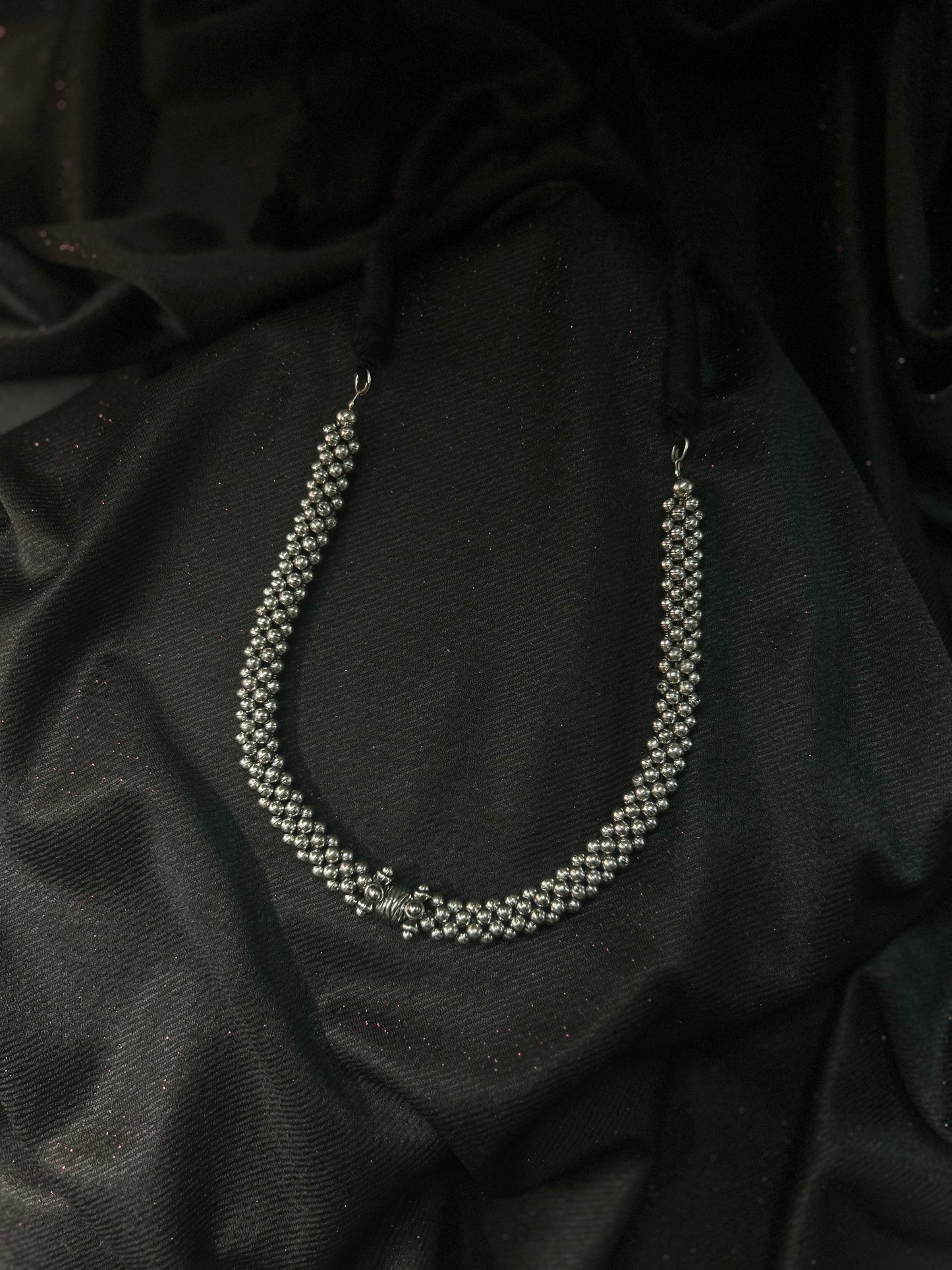 AI172 - Silver Oxidised Kolhapuri Necklace