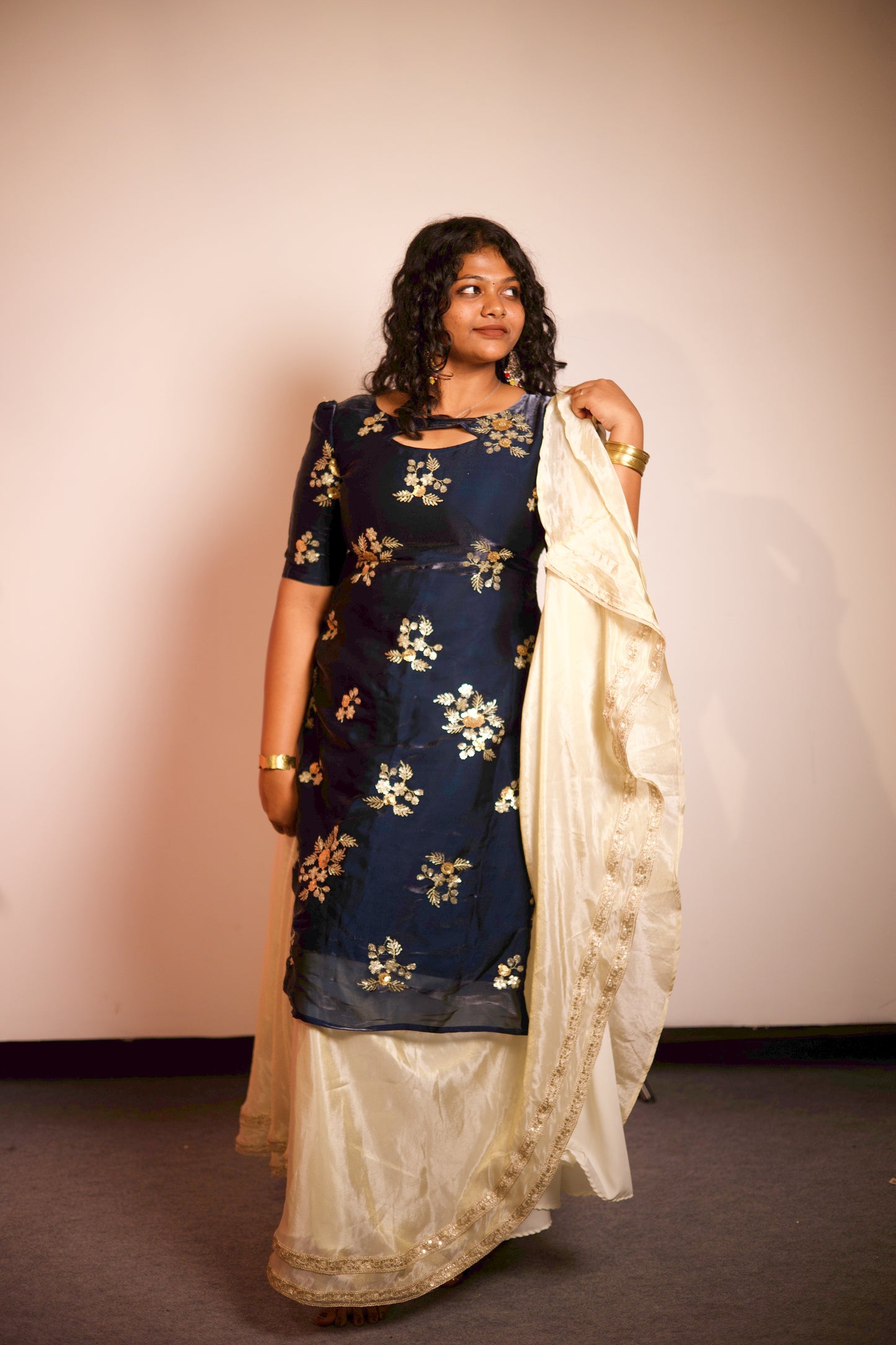 Namya - Floral Kurta & Skirt Set