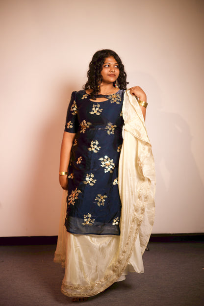 Namya - Floral Kurta & Skirt Set