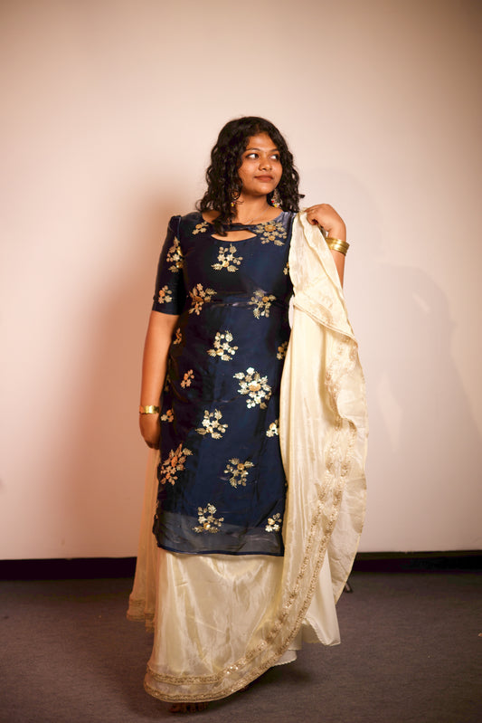 Namya - Floral Kurta & Skirt Set