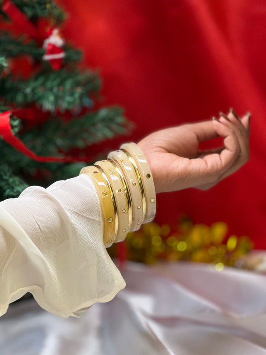 AI309 -  Golden Marble Aura Set of Bangles