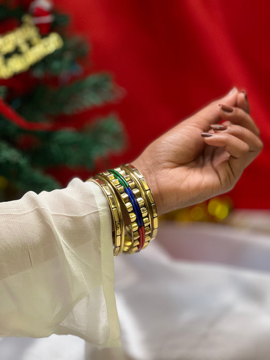 AI317 - Trinity Aura Gold Bangle Set