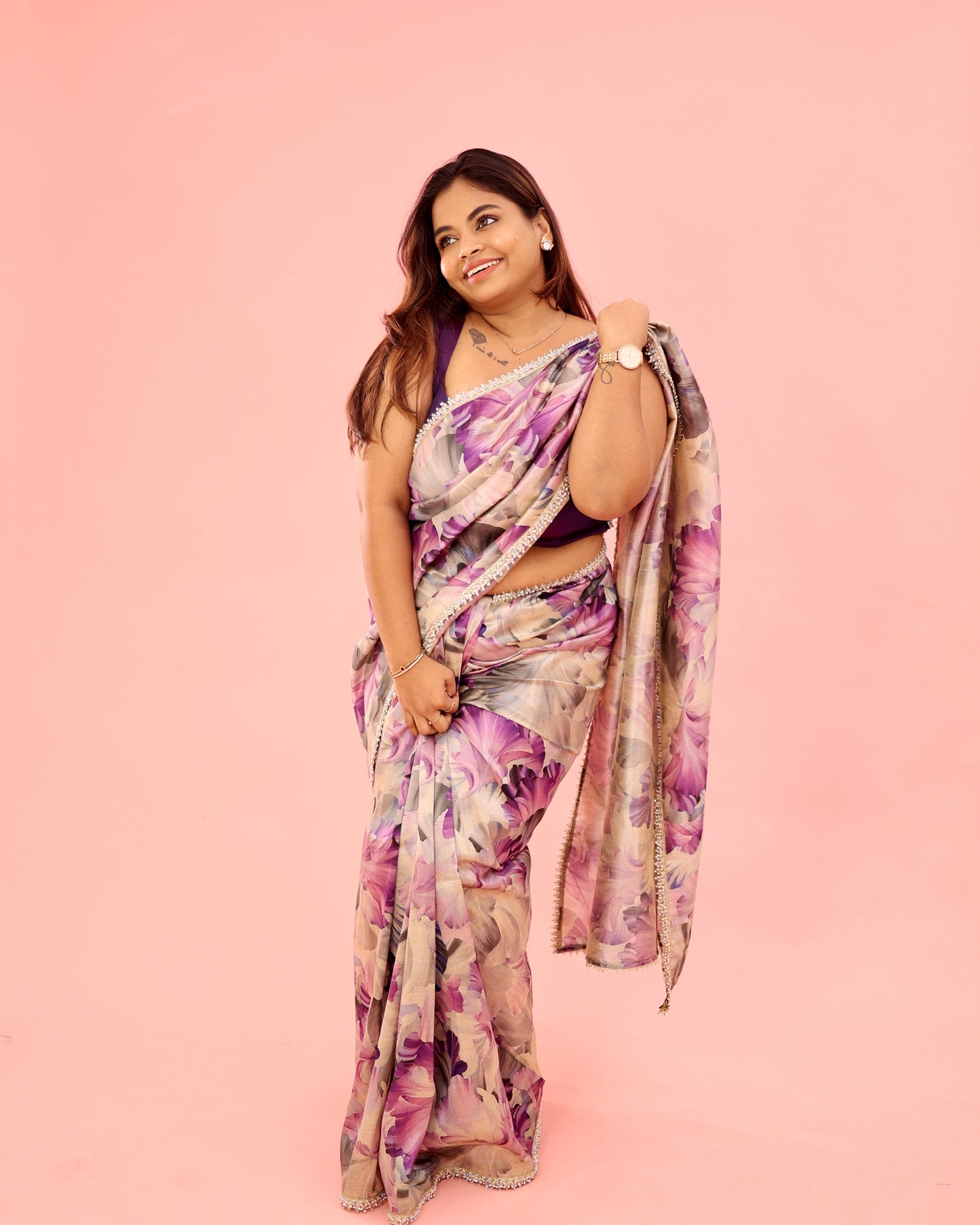 Leela - Floral Mango Silk Saree