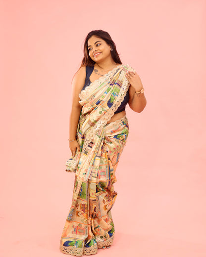 Chhavi - Pichwai Inspired Mango Silk Saree