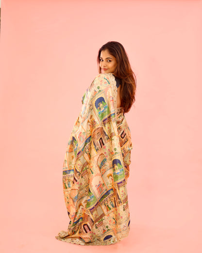 Chhavi - Pichwai Inspired Mango Silk Saree