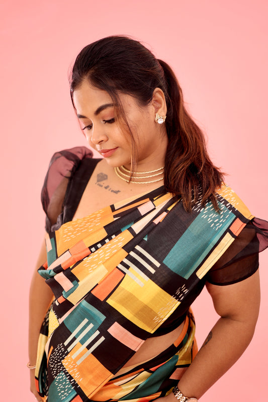 Keya - Abstract Mango Silk Saree