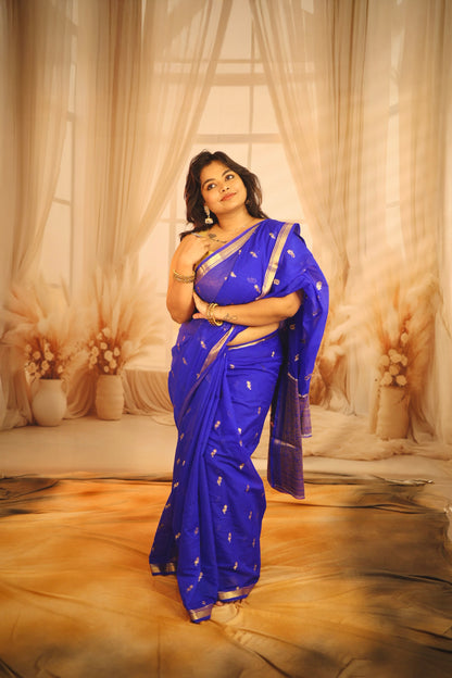 Mavi - Semi Georgette Silk Saree