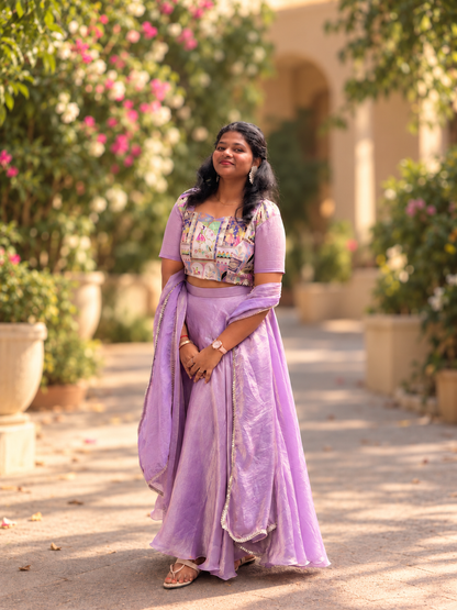 Lavanya - Lilac Lehenga
