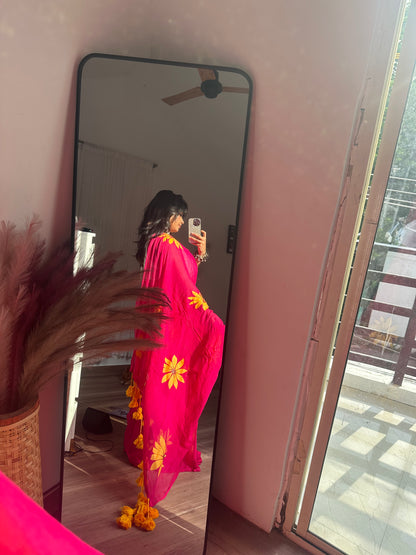 Mrunal - Mul Cotton Hand Painted Saree