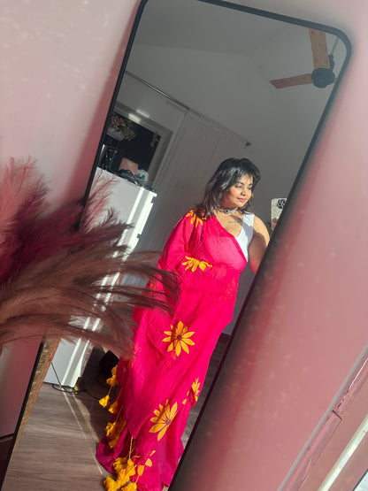 Mrunal - Mul Cotton Hand Painted Saree