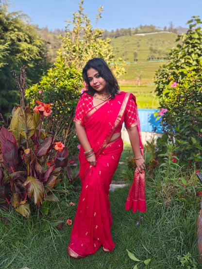 Mavi - Semi Georgette Silk Saree