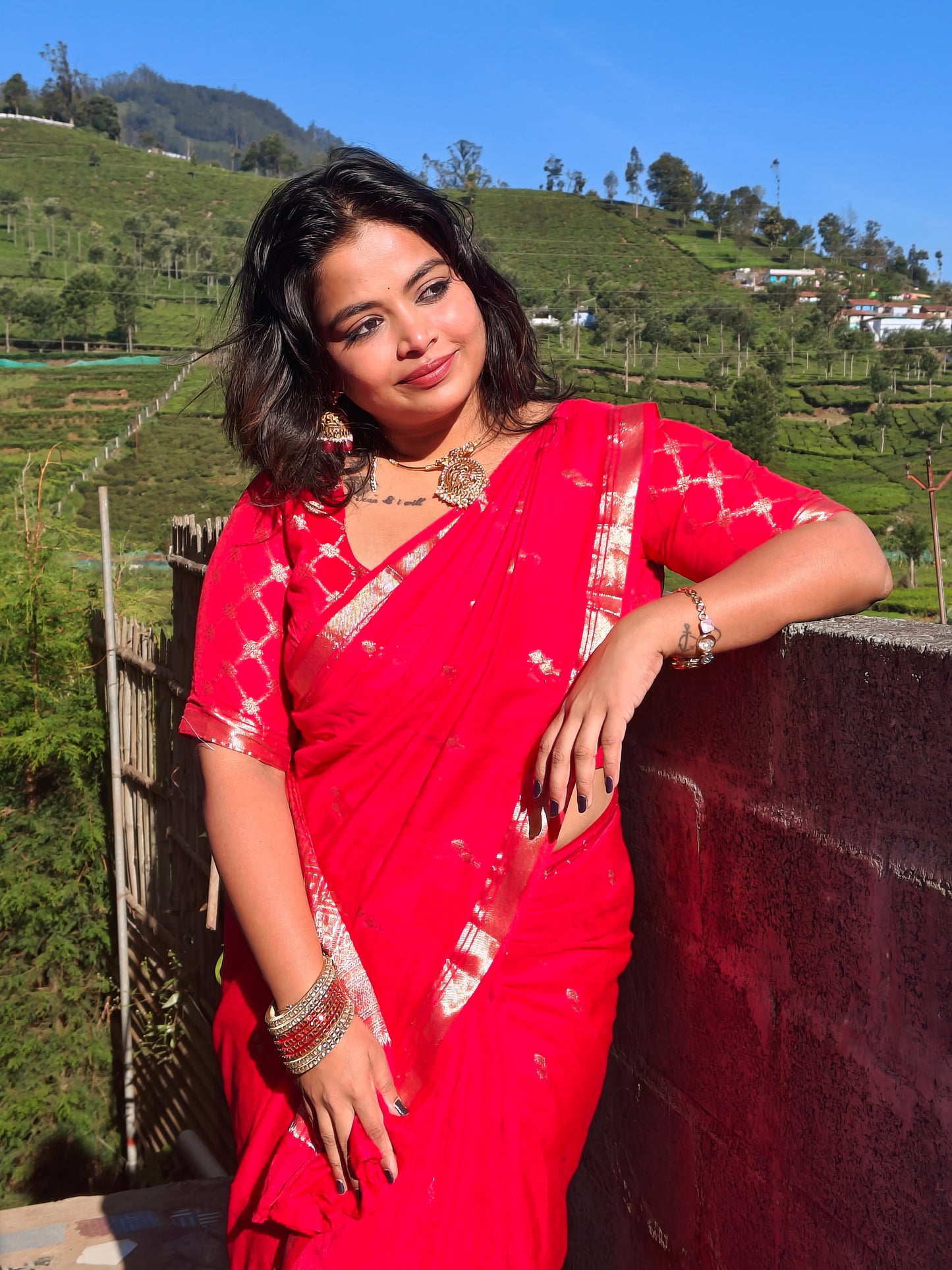 Mavi - Semi Georgette Silk Saree