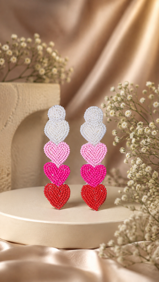 AI146 - Handmade Heart Beaded Earring